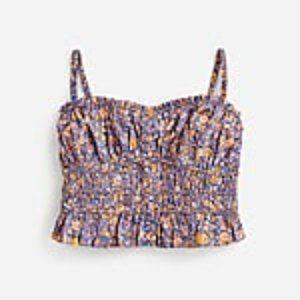 J Crew Cinched-waist cotton poplin tank top